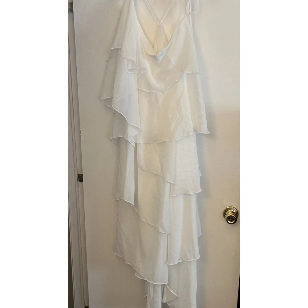 White Layered Ruffle Dress Size Large - Picture 1 of 9